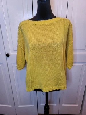 Suéter Chaus Amarillo Cuello Barco Años 80/90 De Colección Gran Tamaño L Minimalista Simple Foto 1 de 4