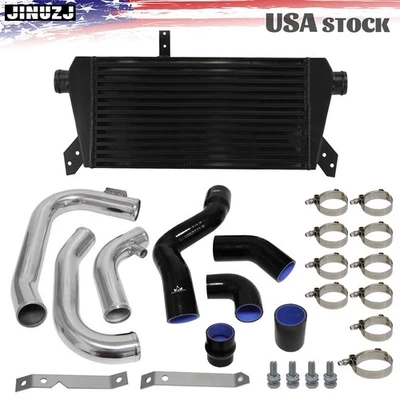 Front Mount Intercooler+Pipe Kit for Audi A4 1.8T Turbo B6 Quattro 02-06 Black Foto 1 de 4