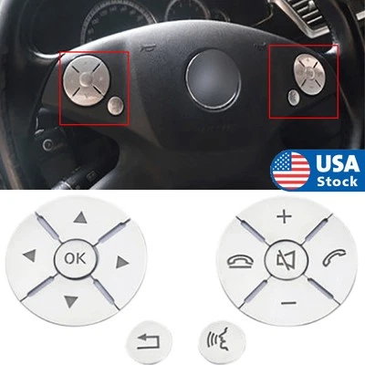 Steering Wheel Button Trim Cover For Mercedes-Benz C E GLK Class W204 W212 X204 Foto 1 de 4