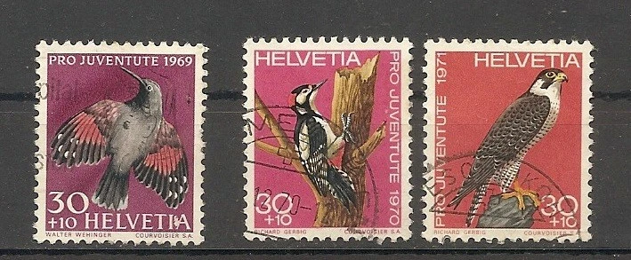 Switzerland 1969-1971 Semipostal Various Birds used - Image 1 of 1