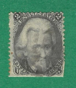 US 73 Black Jack 2c issue of 1863, clipped corner perfs, Catalog value $55.00 - Picture 1 of 2