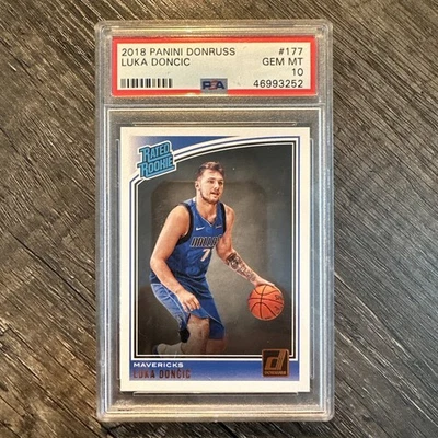 Luka Doncic 2018-19 Panini Donruss #177 Rated Rookie RC PSA 10 Mavericks - Imagem 1 de 3
