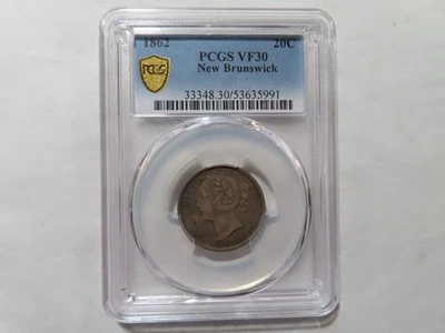 Q29 Canada New Brunswick 1862 20 Cent PCGS VF-30 - Image 1 of 2