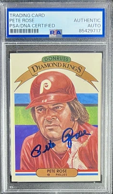 Donruss Diamond King 1982 DK PETE ROSE #1 firmado a mano PSA ADN certificado automático Foto 1 de 2