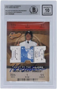 Hideki Matsui Yankees Signed 2003 Fleer Authentix #125 #/1850 BAS 10 Rookie Card - Picture 1 of 3