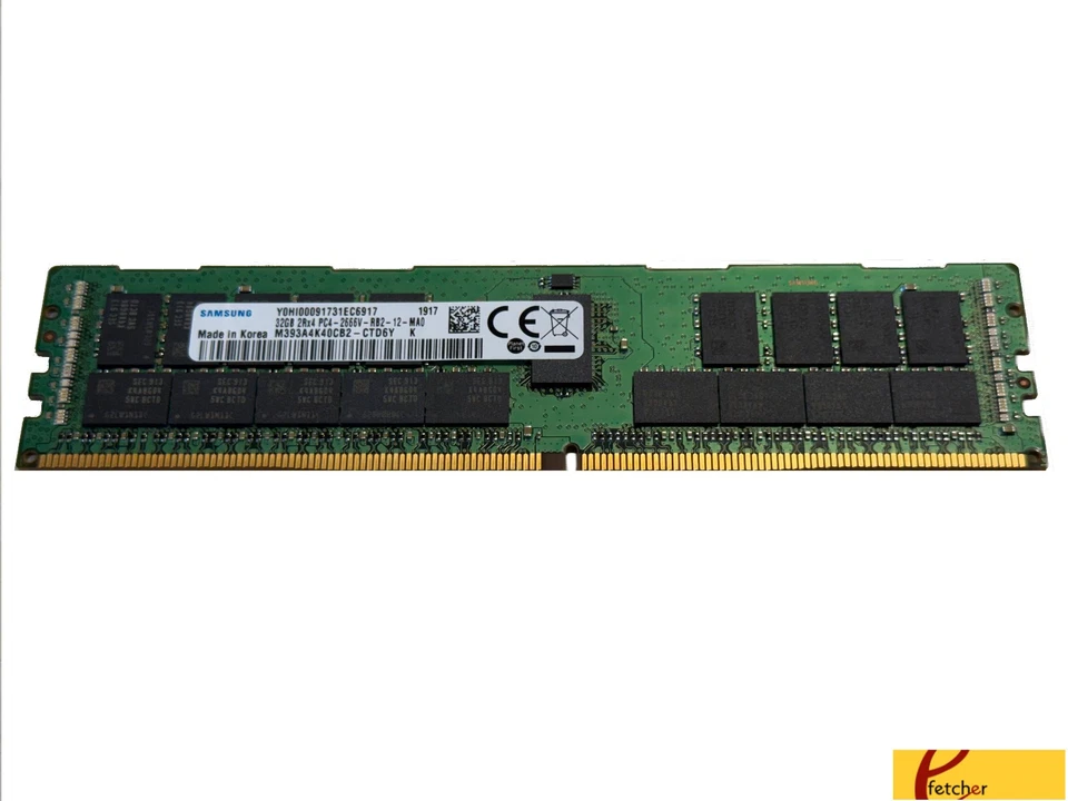 Lot of 6 Samsung M393A4K40CB2-CTD6Y 32GB 2RX4 PC4-2666V DDR4  RDIMMs for Servers - Image 1 of 1