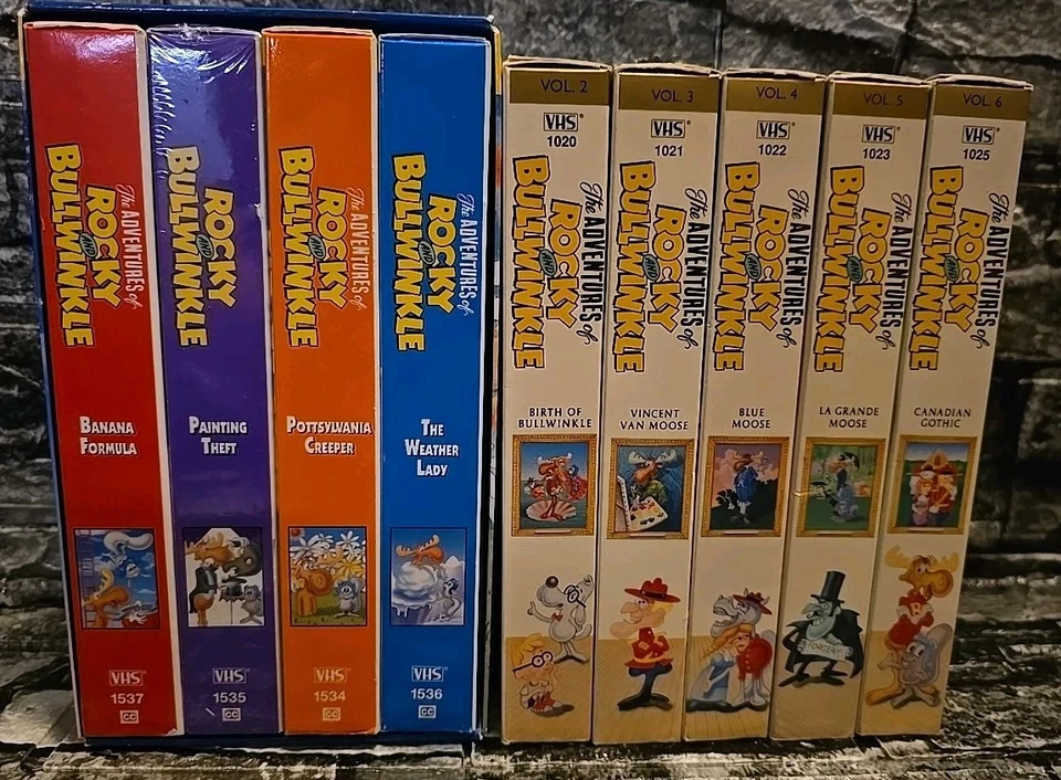 The Adventures of Rocky and Bullwinkle VHS Tape Lot Vtg Cartoons HTF Rare OOP - Image 1 of 4