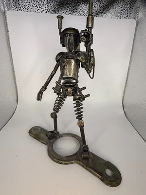 Estatuilla única de Boba Fett de Star Wars hecha a mano estatua de chatarra de 9" Foto 1 de 4