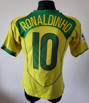 Brazil 2004 - 2006 Home football Nike shirt #10 Ronaldinho size Small Adult  - Image 1 of 4