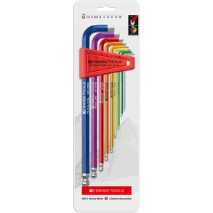 PB Swiss Tools PB 212.LH-10 RB CN RainBow Hex Key L-Wrenches, Long Set, 9 Pcs - Picture 1 of 3