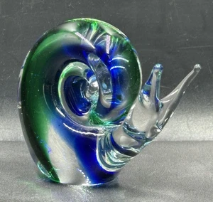 Vintage Art Glass Snail Paperweight Figurine Taiwan - Picture 1 of 12