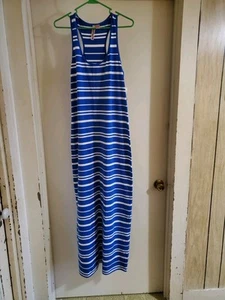 Eyeshadow Womens Maxi Blue And White Striped Dress NWT X Large - Picture 1 of 17