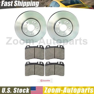 Kit de rotores de freio dianteiro e pastilhas de freio Brembo OE para 1990-1993 Mercedes-Benz 300SL - Imagem 1 de 4