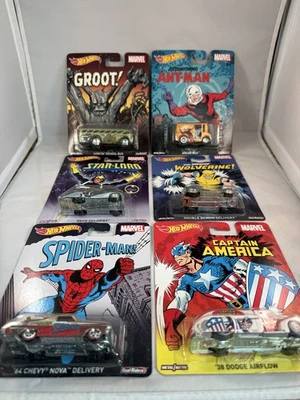 2014 Hot Wheels Marvel Pop Culture Complete Car Set of 6 - Image 1 of 4