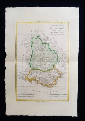 1787 BONNE mapa raro de FRANCIA, DAUPHINE', PROVENZA, MÓNACO, BONITO, CANNES... Foto 1 de 4