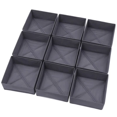 9 Pack Foldable Cloth Storage Box Closet Dresser Drawer Organizer Fabric Bask... - Image 1 of 4