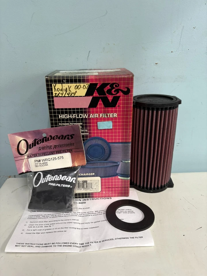 New K&N Air Filter Yamaha YFM400A YFM400FA Kodiak 2WD 4WD YA-4000 - Image 1 of 1