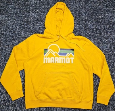 Pulôver com capuz masculino Marmot Mountain Works gráfico GG cor mostarda ao ar livre - Imagem 1 de 4
