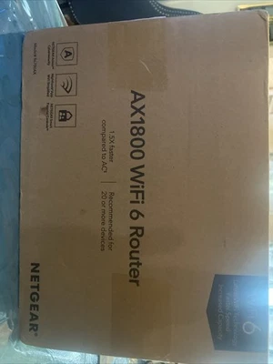 Netgear AX1800 Dual Band 4-Stream RAX10 1.8 GBPS WiFi 6 Router - Black With Cord - Image 1 of 3