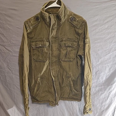 Abercrombie & Fitch Sentinel Military Field Jacket Olive Green Men L Patch - Image 1 of 4