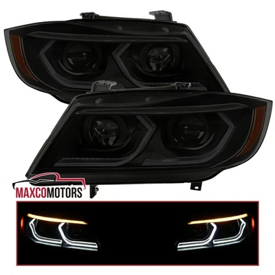 Smoke Fits 2006-2011 BMW E90/91 325i 328i Sedan Dual 3D LED Projector Headlights - Image 1 of 4