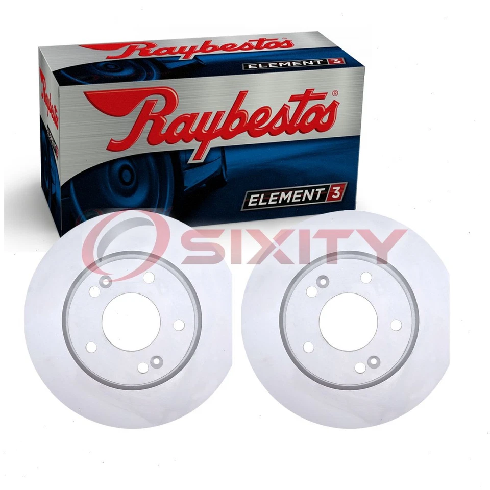 2 件 Raybestos Element3 前盘式制动转子适用于 2001 - 2006 现代圣诞老人 wg — 第 1/4 张图片