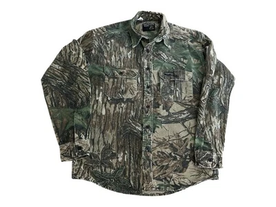 Camisa De Colección Marca Rattlers Para Hombre Mediana Camuflada Polar Abotonada Caza EE. UU. 90s Foto 1 de 4