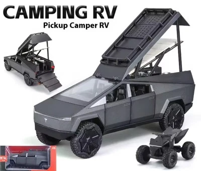  Camping Camper Tesla Cybertruck New Model Black Quad  2024 in Metallo  Nuova  - Immagine 1 di 4