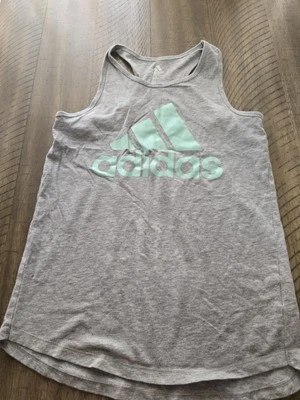 Camiseta sin mangas Adidas grandes calce holgado - gris y verde - talla juvenil mediana 10-12 Foto 1 de 3