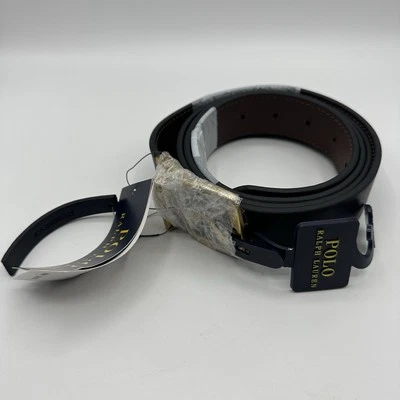 Cinturón de vestir de cuero reversible Polo Ralph Lauren para hombre talla 50 negro marrón Foto 1 de 4