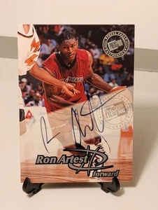 Tarjeta autógrafa Ron Artest 1999 prueba de prensa pase - Imagen 1 de 5