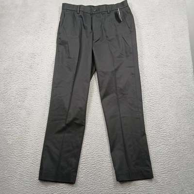 Pantalones chinos Brooks Brothers Advantage para hombre 34x30 Clark Fit negros elásticos nuevos con etiquetas Foto 1 de 4