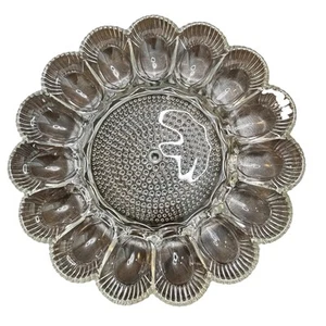 Vintage Indiana Glas Nägel klar Teufel Eierteller 15 Eier-machen 16 & essen 1! - Bild 1 von 15