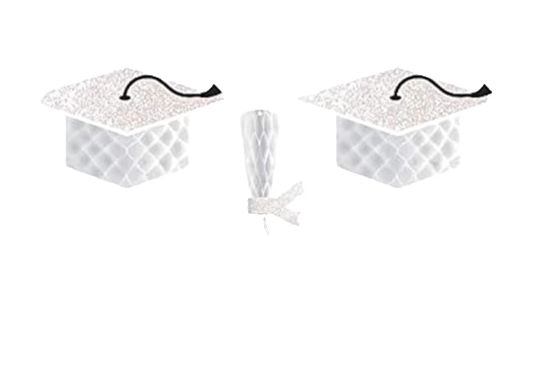 Decoraciones de nido de abeja graduación brillo 3ct (blanco) Foto 1 de 1