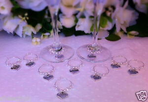 10 x ensemble de cristal de table haut mariée et marié mariage charme jour de mariage