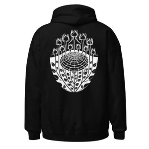 White Rose Bush Hoodie Back Print Flowers Julie De Graag Heavy Hooded Sweatshirt - Picture 1 of 4