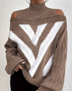 Plus Size Khaki Brown Geometric Jumper Size 16 69 - Picture 1 of 3