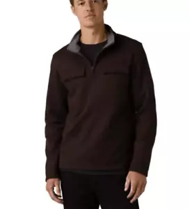 NWT$129 prAna Brookland 1/4 Zip Sweater Pumpernickel brown men's Small - Picture 1 of 4