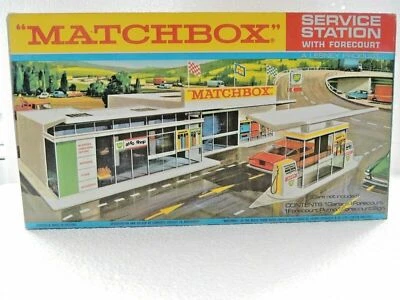 MATCHBOX LESNEY SUPERFAST G-1 SERVICE STATION SET REPRO EMPTY BOX** - Image 1 of 3