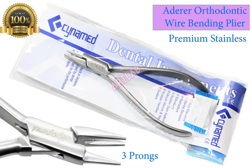 ПЕРВОКЛАССНЫЙ ИЗ НЕРЖАВЕЮЩЕЙ СТАЛИ ТРИ ЗУБЦА ПЛОСКОГУБЦЫ ADERER ПРОВОДА ИЗГИБ ОРТОДОНТИЧЕСКИЙ ЗУБ ПЛОСКОГУБЦЫ - Изображение 1 из 4