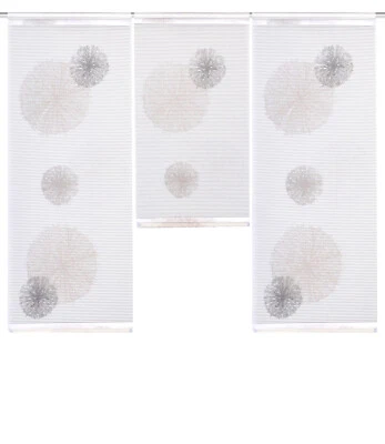 Mini Flächenvorhang Set Rawlins stein grau Schiebevorhang Scheibengardine 3 tlg. - Bild 1 von 4