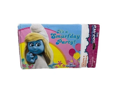 NUEVO EN PAQUETE PITUFOS 8 INVITACIONES Y NOTAS DE AGRADECIMIENTO SUMINISTROS PARA FIESTAS Foto 1 de 2