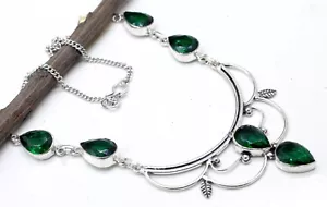 Chrome Diopside Gemstone 925 Sterling Silver Jewelry Necklace Gift For Her 17-18 - Picture 1 of 6