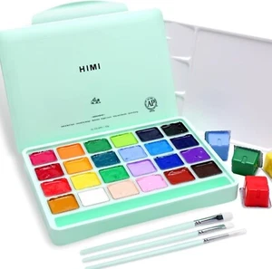 HIMI Gouache Paint Set 24 Colors x 30ml Premium Jelly Cup Design Comes with 3 Pa - Picture 1 of 9