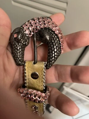 Mujer B.B. Cinturón Simon Rhinestone Gator L Foto 1 de 4