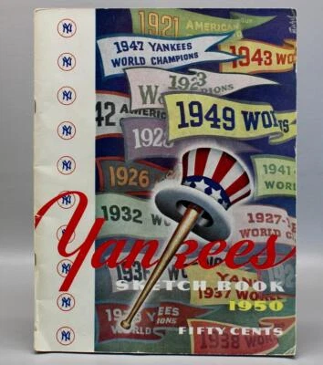 1950 NEW YORK YANKEES SKETCH BOOK PROGRAM • JOE DIMAGGIO YOGI BERRA BILLY MARTIN - Image 1 of 4