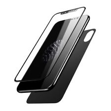 iPhone X Phone 10 Lot de 2 films protection Avant Arrière en verre trempé (Noir)