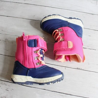 Botas de nieve de invierno Carter's rosa azul marino para niña talla 7 Foto 1 de 4