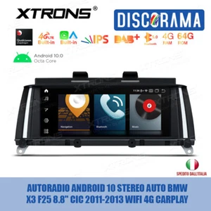 AUTORADIO ANDROID 10 STEREO AUTO BMW X3 F25 8.8" CIC 2011-2013 WIFI 4G CARPLAY - Foto 1 di 12