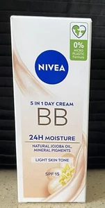 Nivea 5 -in-1 BB Beautifying Moisturizer Protect Skin SPF 15 Light Skin Tone - Picture 1 of 3